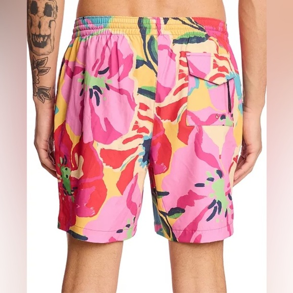 NWT Paisley & Gray Men's Gilligan Size Large Abstract Floral 6" Swim Trunks Pop - Picture 8 of 10